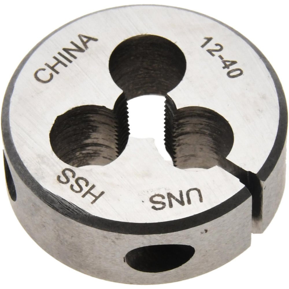 Round Die: #12-40, 1" OD, High Speed Steel