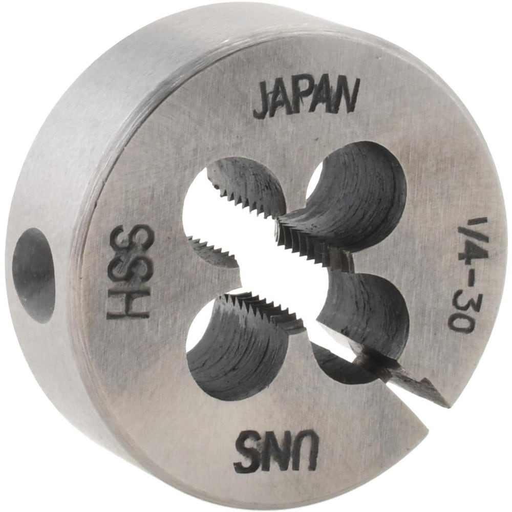 Round Die: 1/4-30, 1" OD, High Speed Steel