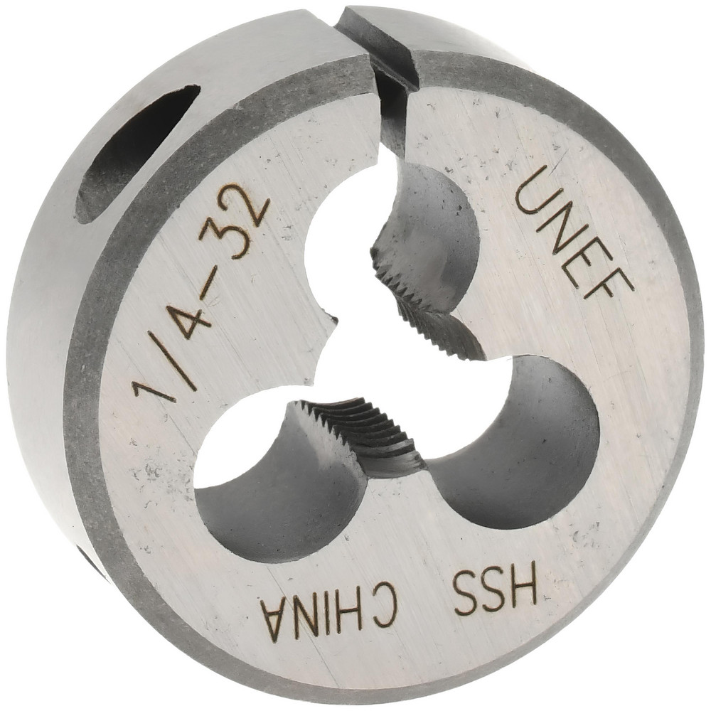 Round Die: 1/4-32, 1" OD, High Speed Steel