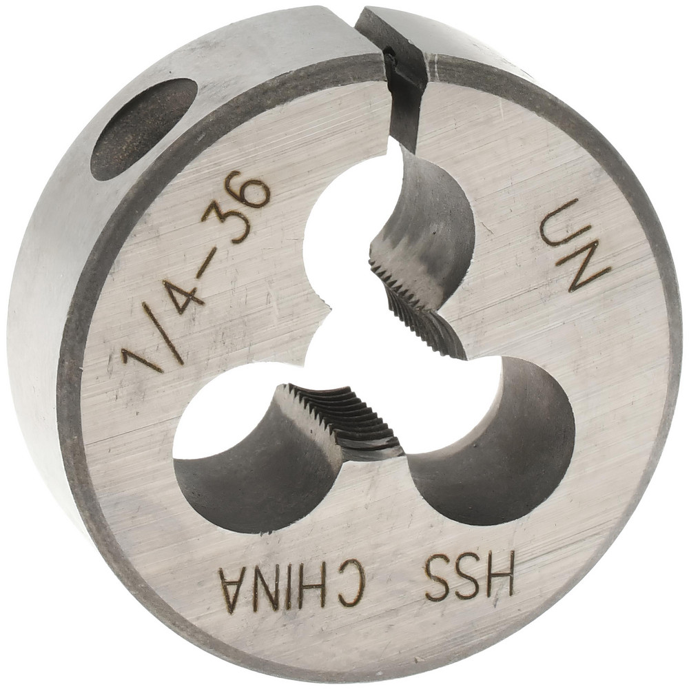 Round Die: 1/4-36, 1" OD, High Speed Steel