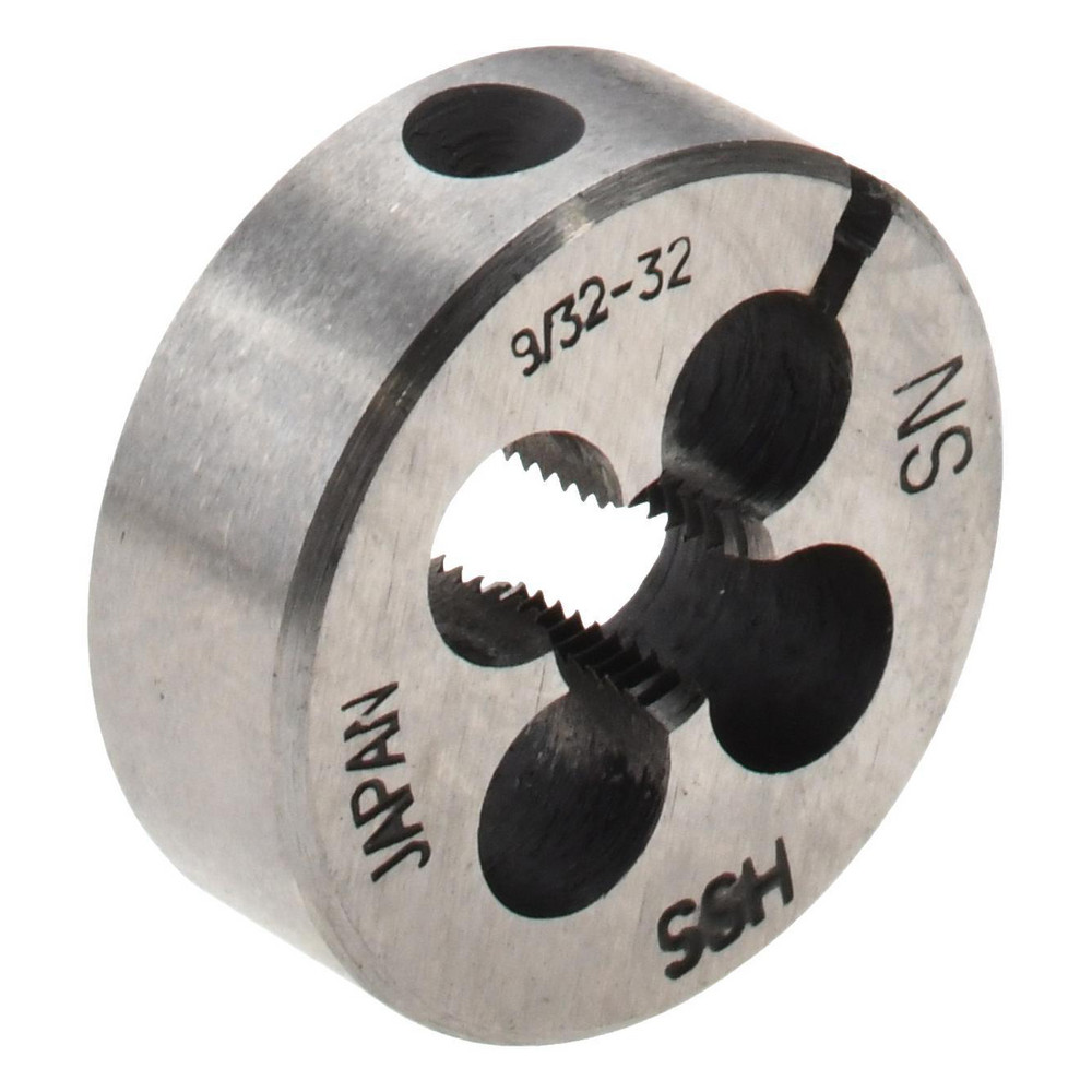 Round Die: 9/32-32, 1" OD, High Speed Steel