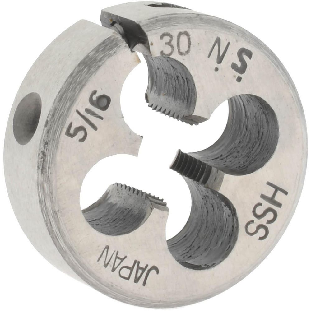 Round Die: 5/16-30, 1" OD, High Speed Steel