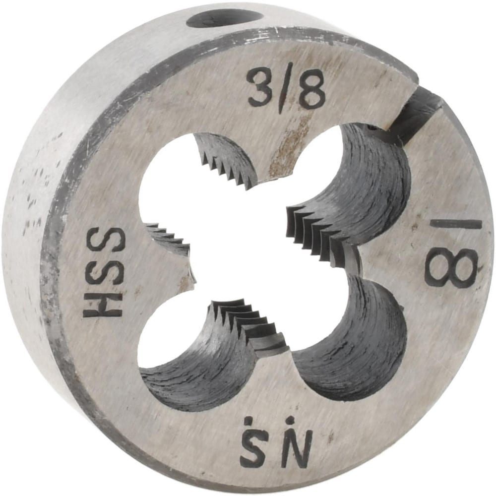 Round Die: 3/8-18, 1" OD, High Speed Steel