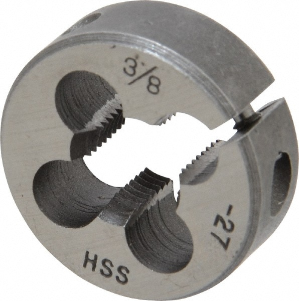 Round Die: 3/8-27, 1" OD, High Speed Steel