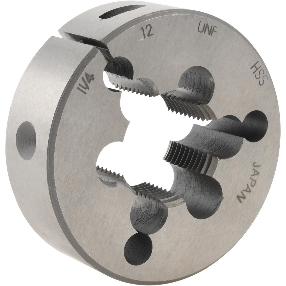 Round Die: 1-1/4-12, 3" OD, High Speed Steel