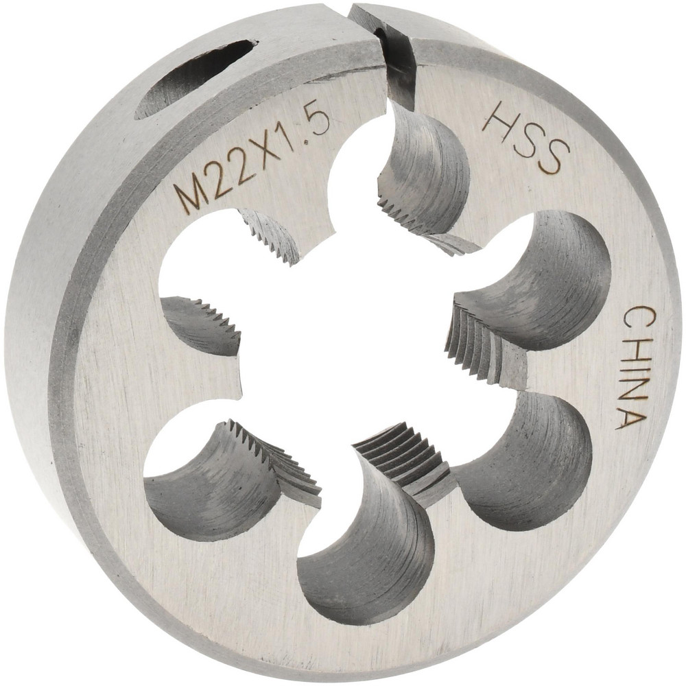 Round Die: M22x1.5, 2" OD, High Speed Steel