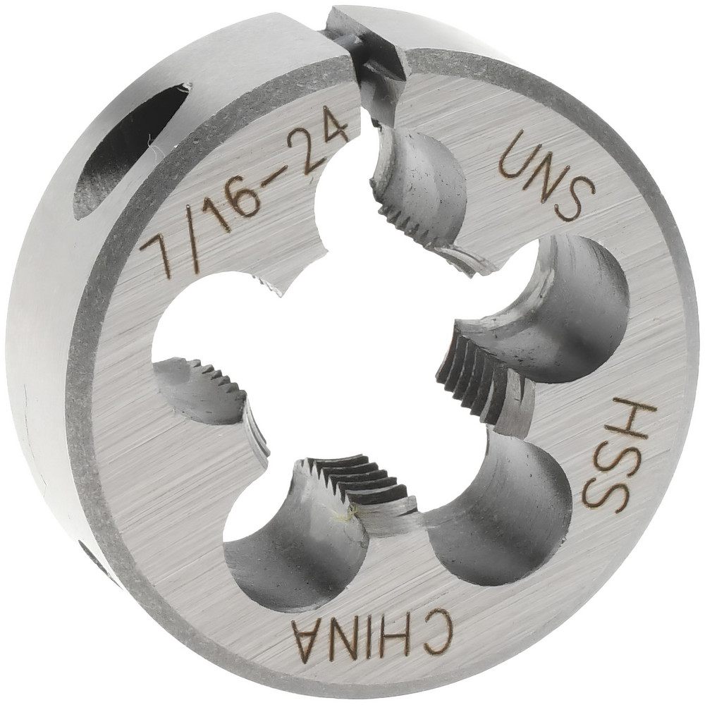 Round Die: 7/16-24, 1" OD, High Speed Steel