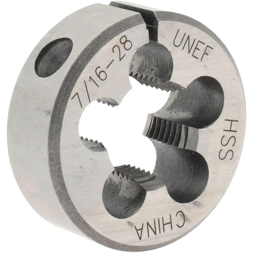 Round Die: 7/16-28, 1" OD, High Speed Steel