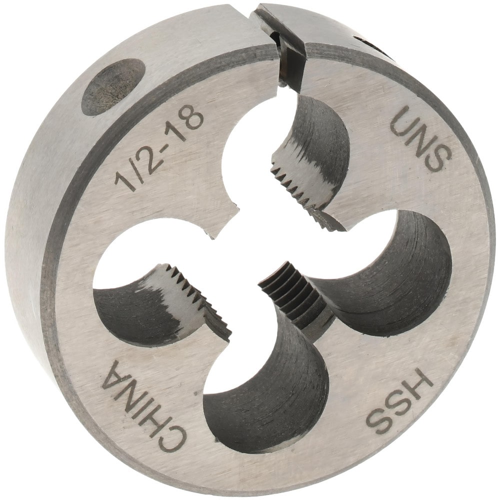 Round Die: 1/2-18, High Speed Steel