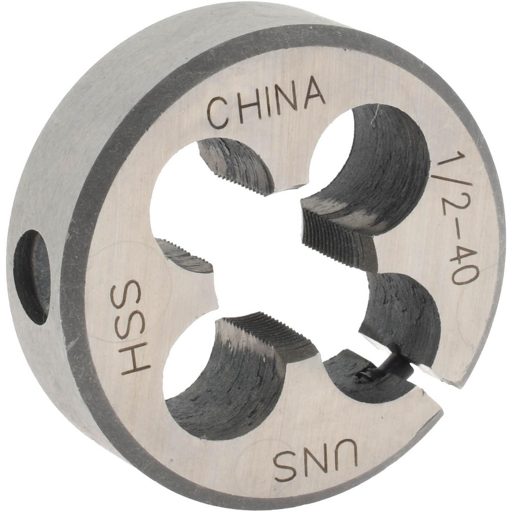 Round Die: 1/2-40, High Speed Steel