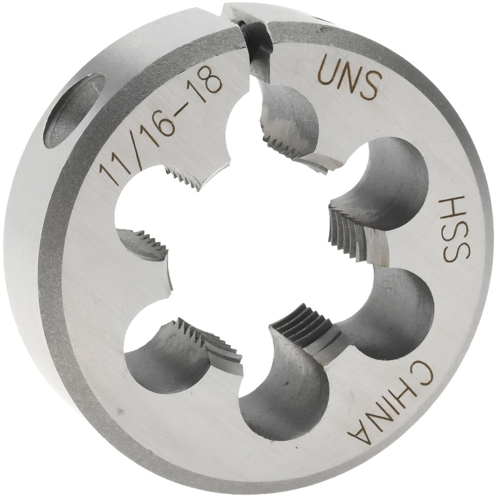 Round Die: 11/16-18, High Speed Steel