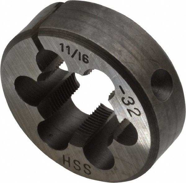 Round Die: 11/16-32, High Speed Steel