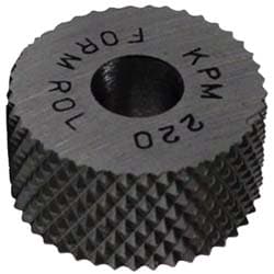 Made in USA OUM-220 Standard Knurl Wheel: 1" Dia, 90 ° Tooth Angle, 20 TPI, Diamond, High Speed Steel Image