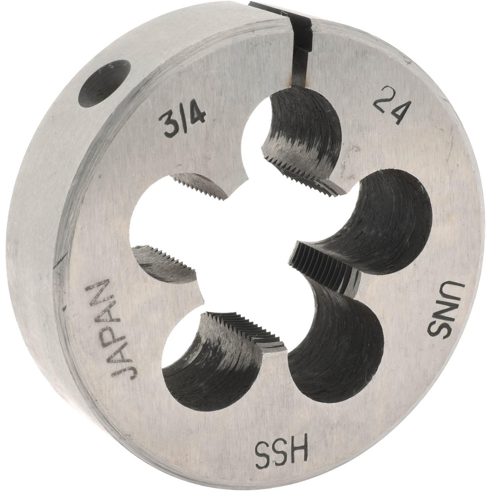 Round Die: 3/4-24, 2" OD, High Speed Steel