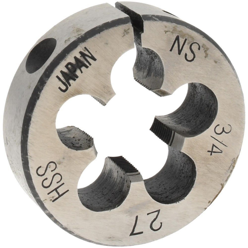 Round Die: 3/4-27, 2" OD, High Speed Steel