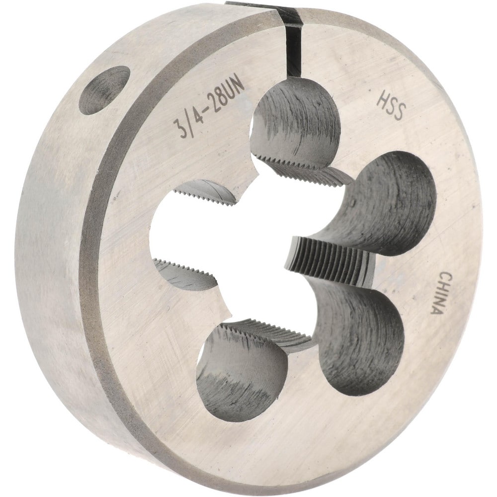 Round Die: 3/4-28, 2" OD, High Speed Steel