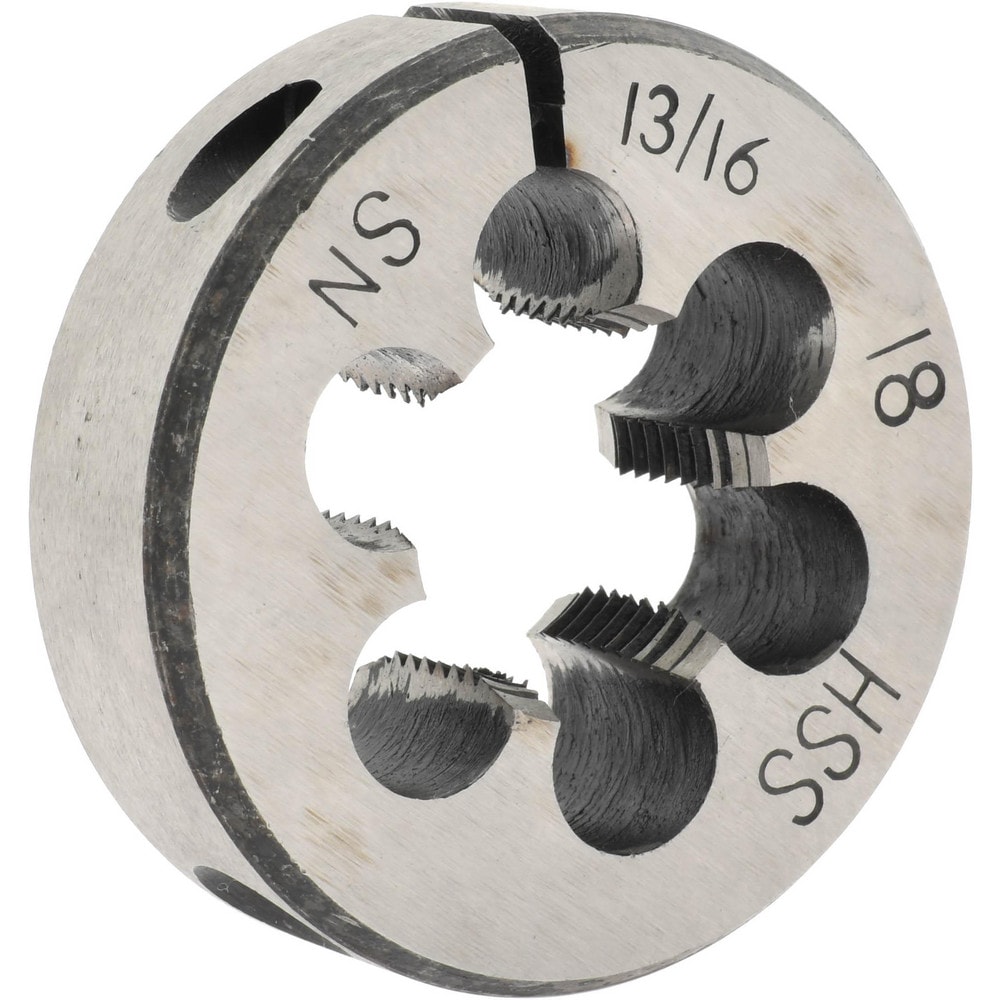 Round Die: 13/16-18, 2" OD, High Speed Steel
