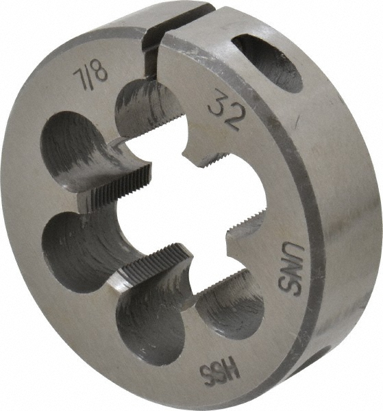 Round Die: 7/8-32, 2" OD, High Speed Steel