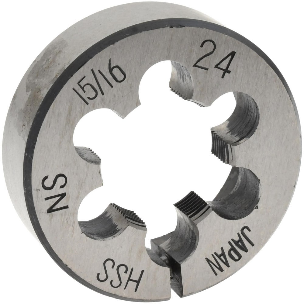 Round Die: 15/16-24, 2" OD, High Speed Steel