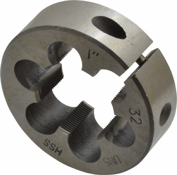 Round Die: 1-32, 2" OD, High Speed Steel