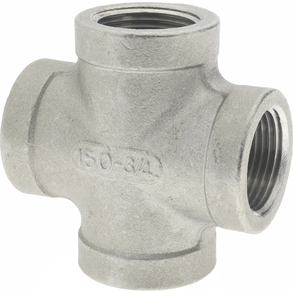 Merit Brass K410-12 Pipe Cross: 3/4" Fitting, 304 Stainless Steel Image