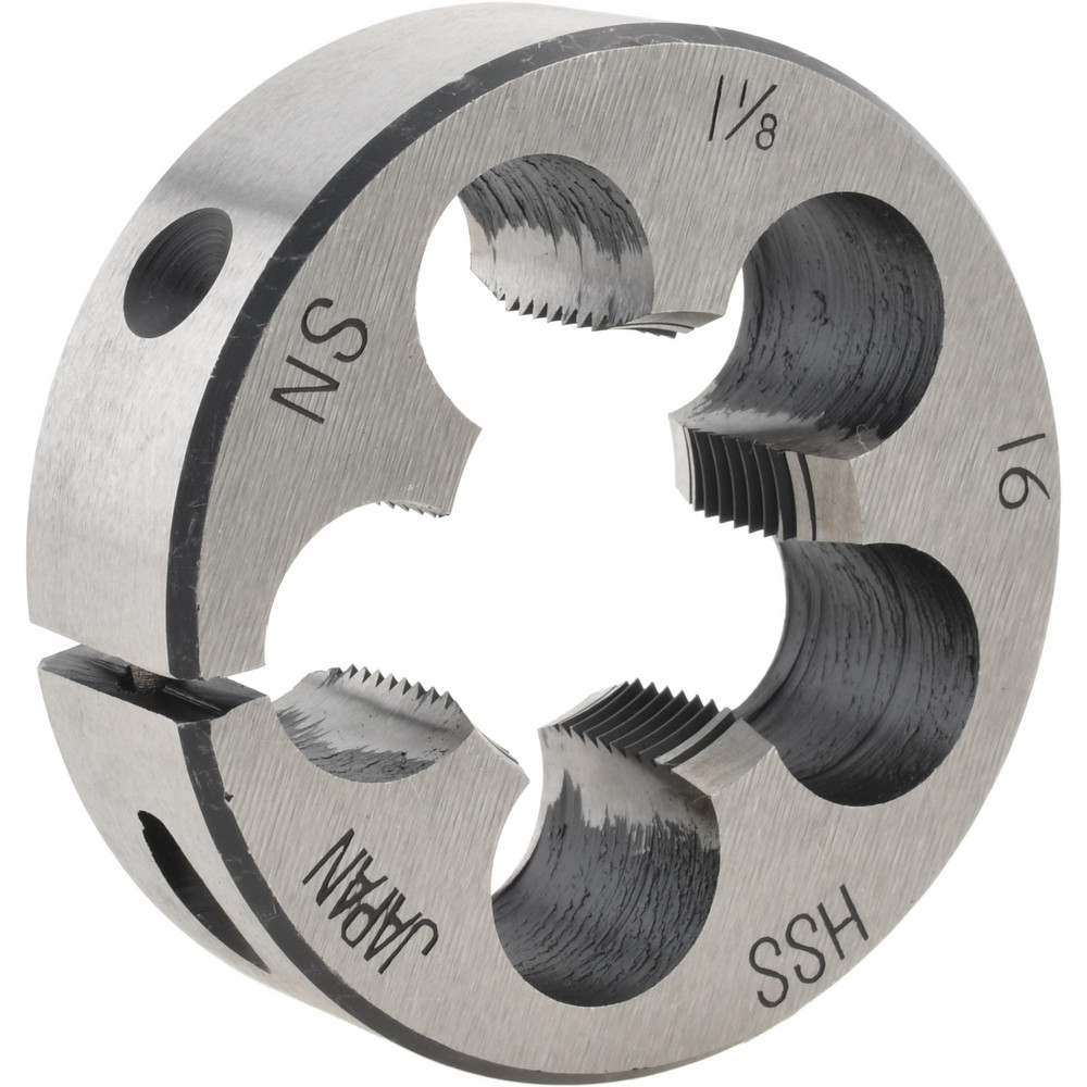 Round Die: 1-1/8-16, High Speed Steel