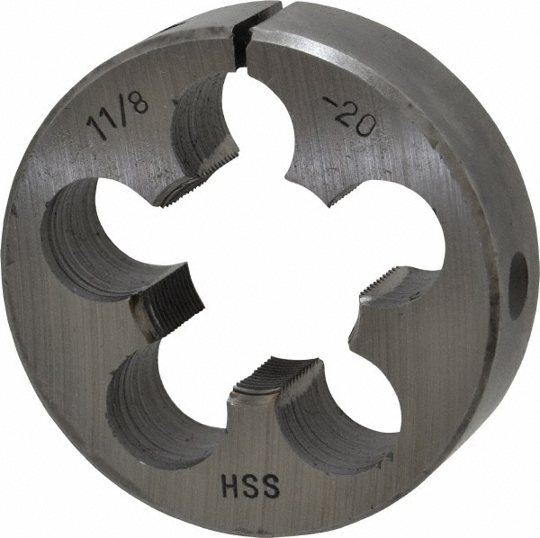 Round Die: 1-1/8-20, High Speed Steel