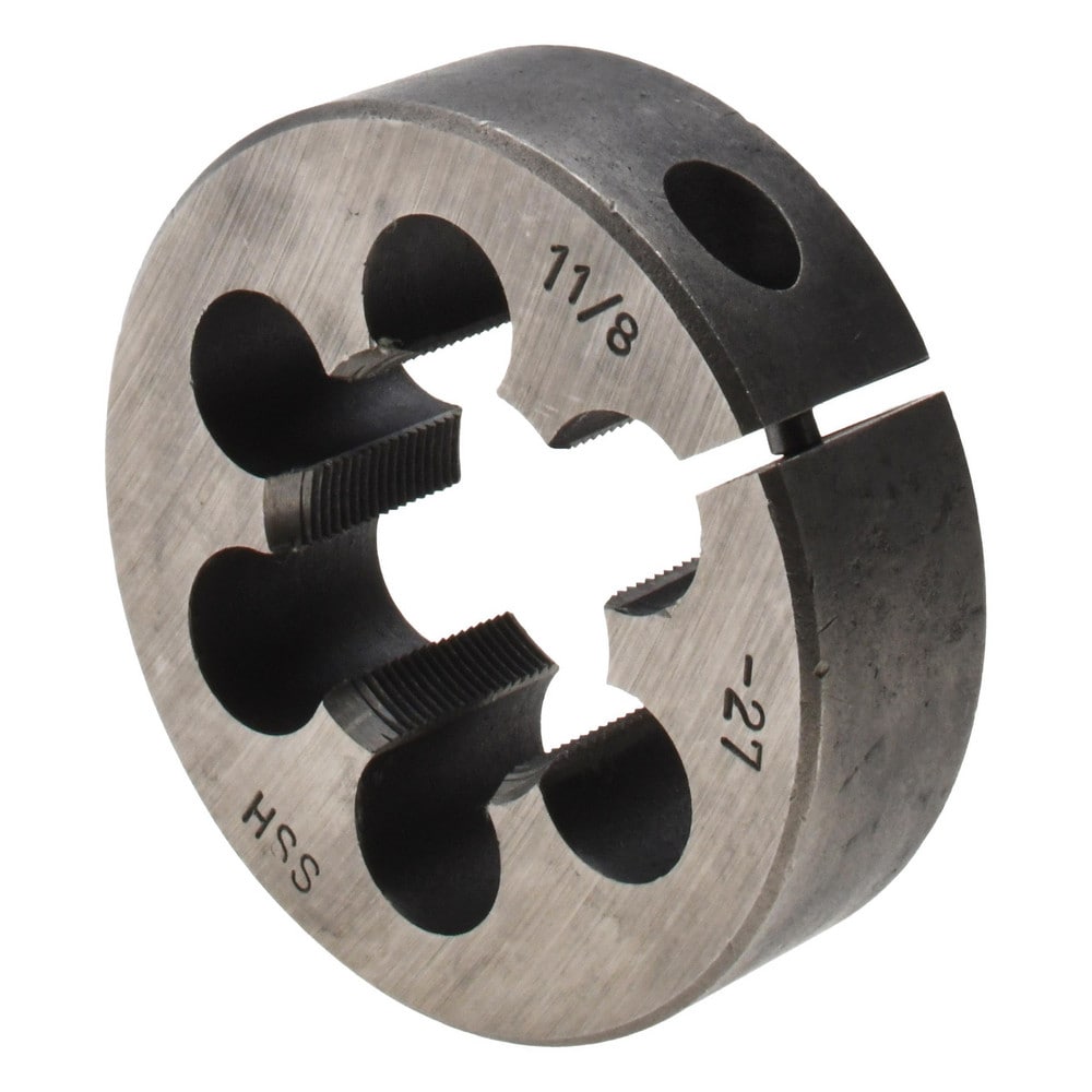 Round Die: 1-1/8-27, High Speed Steel