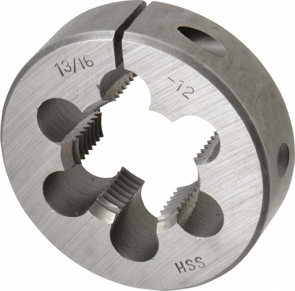 Round Die: 1-3/16-12, High Speed Steel