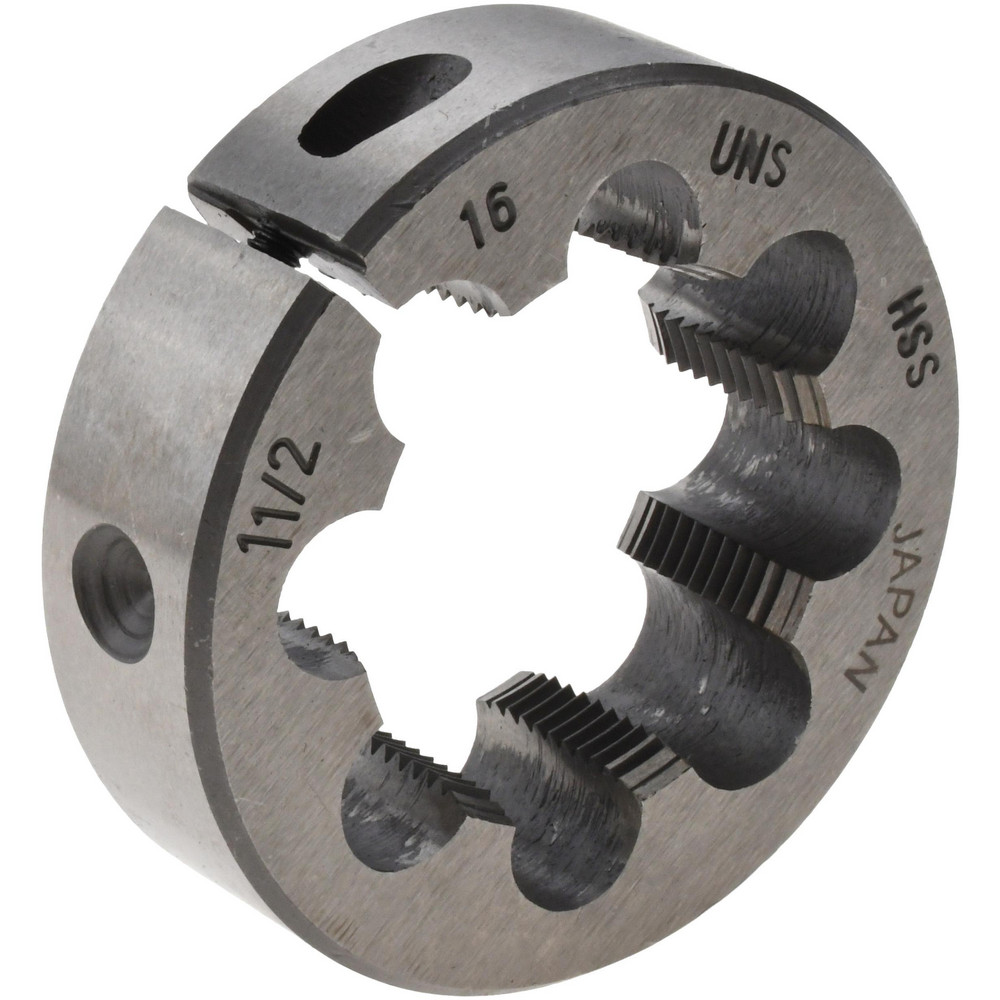 Round Die: 1-1/2-16, High Speed Steel