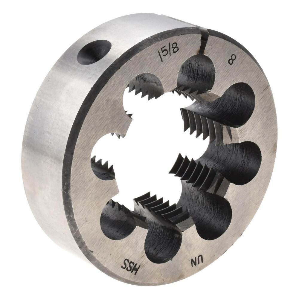 Round Die: 1-5/8-8, 3" OD, High Speed Steel