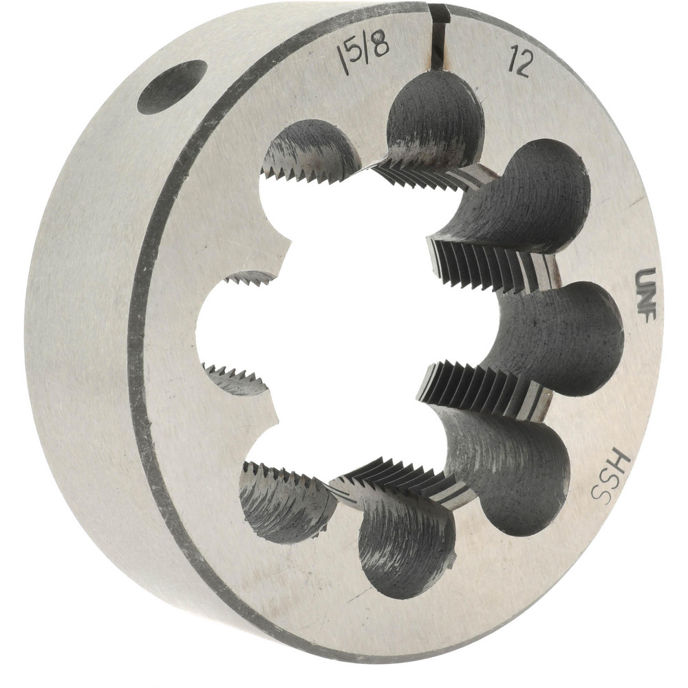 Round Die: 1-5/8-12, 3" OD, High Speed Steel