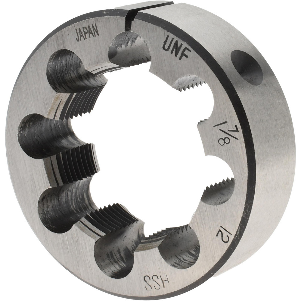 Round Die: 1-7/8-12, 3" OD, High Speed Steel