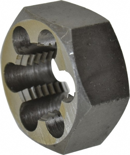 Value Collection 365-1164 Hex Rethreading Die: 1-1/4 - 8 Thread, 1" Thick, Right Hand, Carbon Steel Image