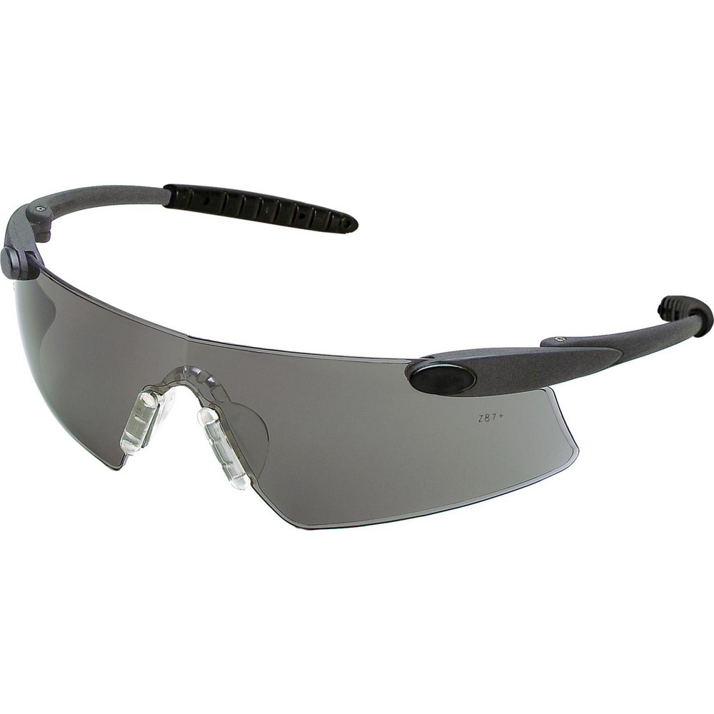 Safety Glass: Scratch-Resistant, Polycarbonate, Gray Lenses, Full-Framed, UV Protection