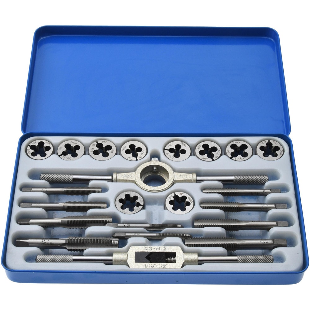 Value Collection - Tap & Die Set: 1/8-27 to 3/4-16 Taps, 1/4-20 to 