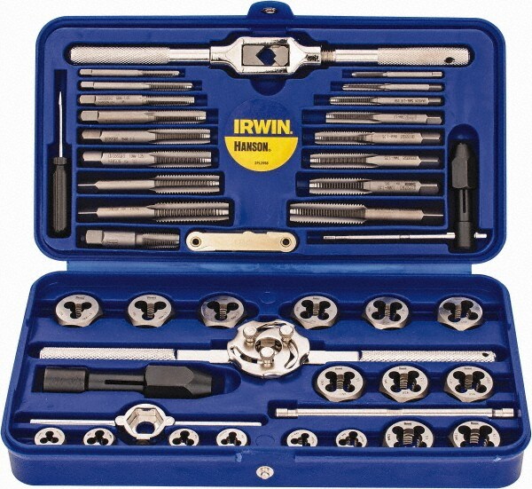Tap & Die Set: 1/8-28 to 1/8-28 Taps, 1/8-28 to 1/8-28 Dies, BSP, Metric Coarse & Metric Fine