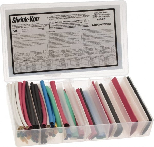 86 Piece, Multicolor, Heat Shrink Electrical Tubing Kit