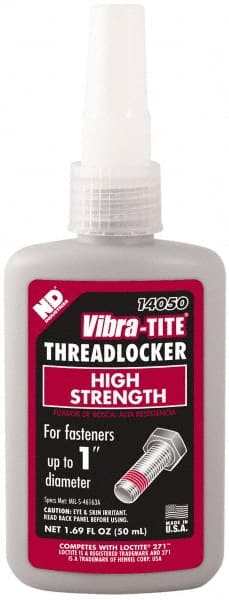 Vibra-Tite. 14050 Threadlocker: Red, Liquid, 50 mL, Bottle 