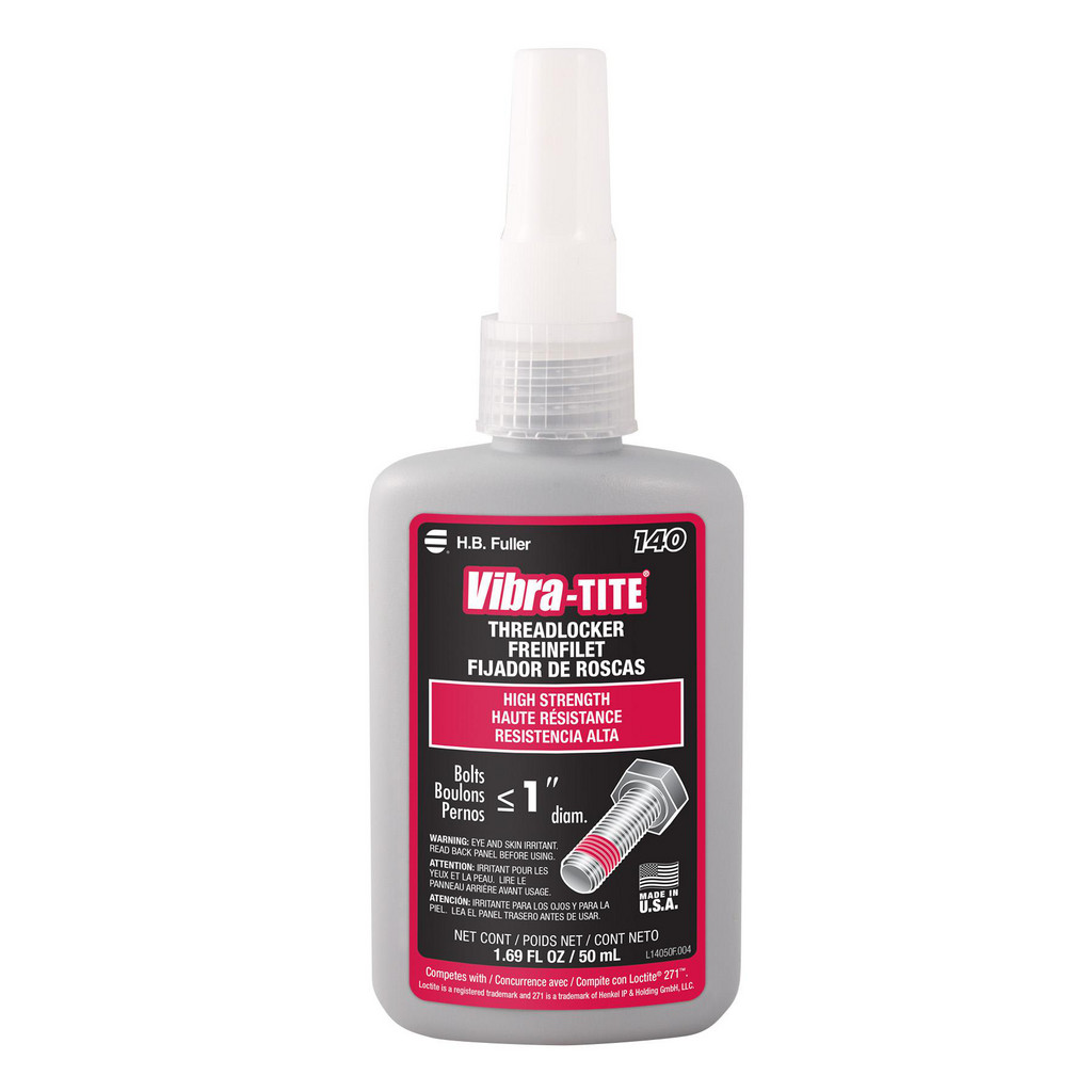 Vibra-Tite® Threadlocker: Red, Liquid, 50 mL, Bottle - High Strength, 248 ° F Max, Series 140 | Part #14050