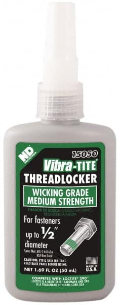 Threadlocker: Green, Liquid, 50 mL, Bottle