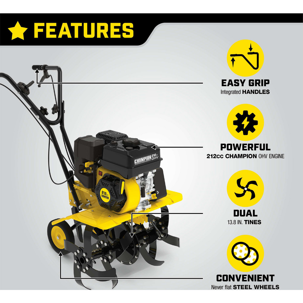 Champion Power Equipment Gas Cultivators & Tillers; Type Cultivator