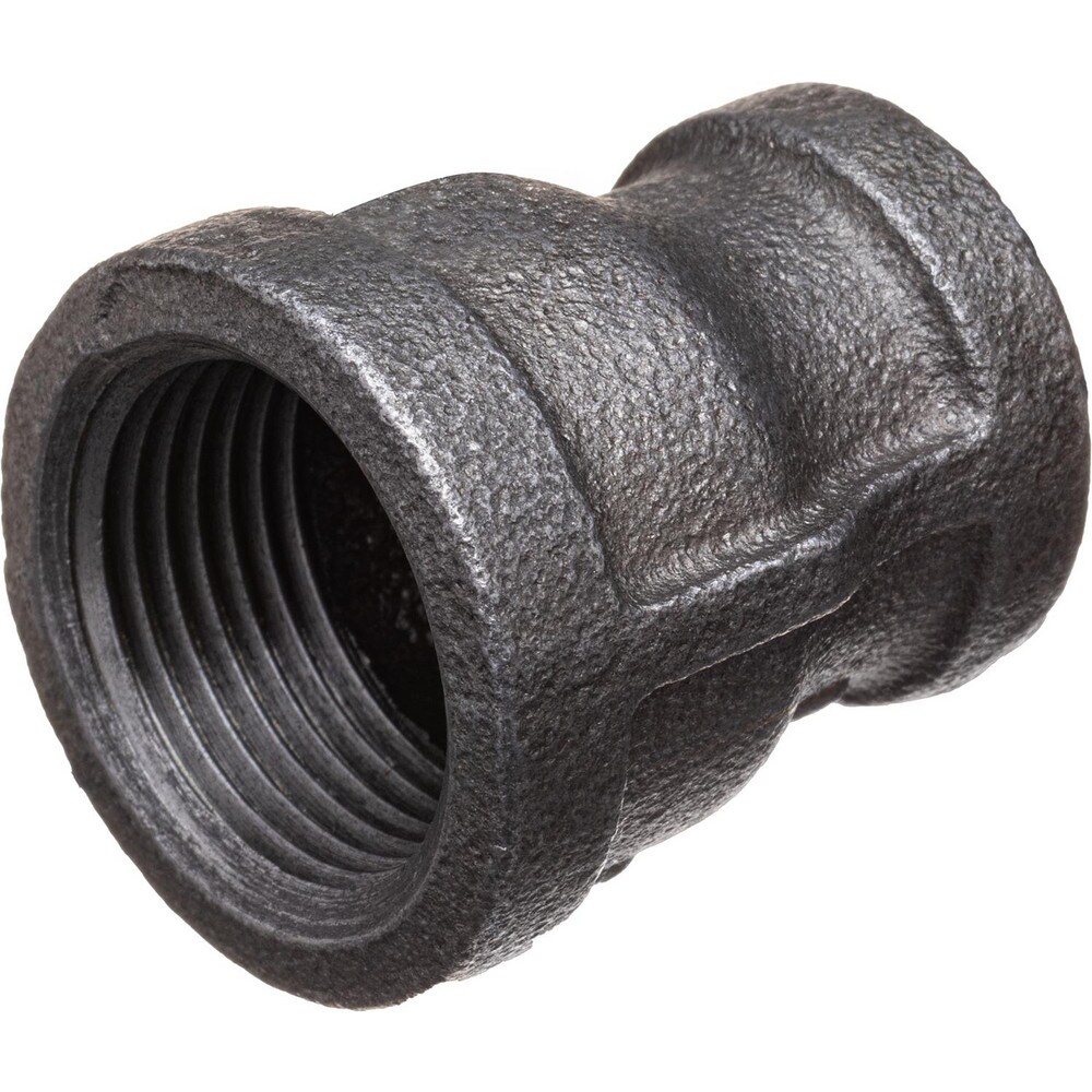 Black Pipe Fittings; Fitting Type: Reducing Coupling ; Fitting Size: 1/4" x 1/8" ; Material: Malleable Iron ; Finish: Black ; Fitting Shape: Straight ; Thread Standard: NPT