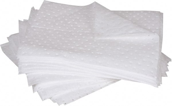 Sorbent Pad: Oil Only Use, 15" Wide, 17" Long, 32 gal, White