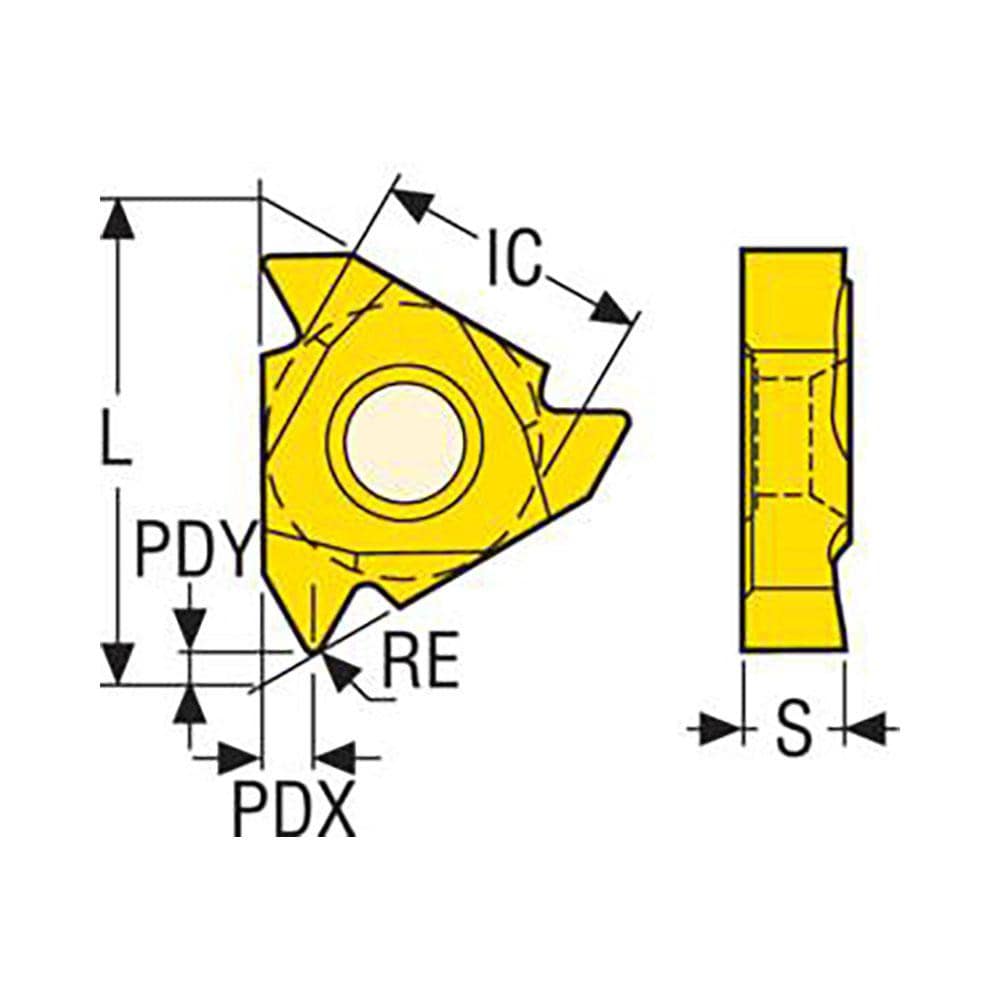 Seco - Laydown Threading Insert: 16NRAG60-A1 CP500, Carbide | MSC 