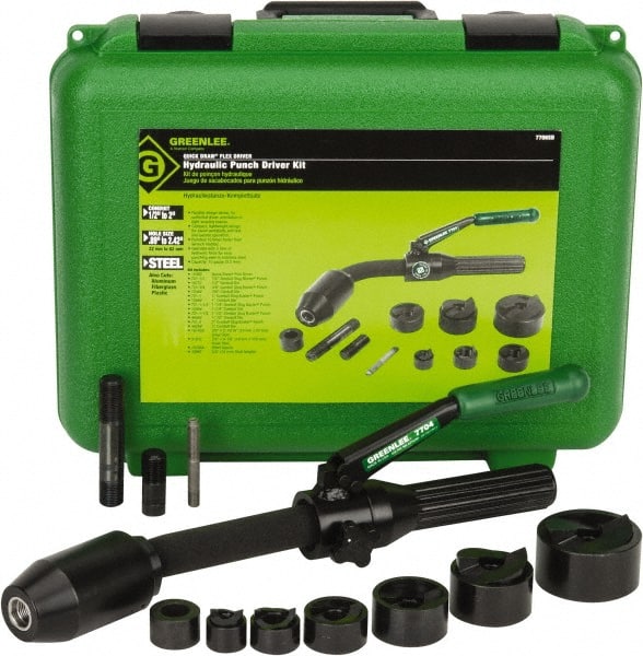 Greenlee 7706SB 11 Piece, 1/2 to 2" Punch Hole Diam, Hydraulic Punch Driver Kit 
