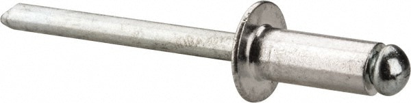 Marson 70347 Open End Blind Rivet: Button Head, Aluminum Body, Steel Mandrel 