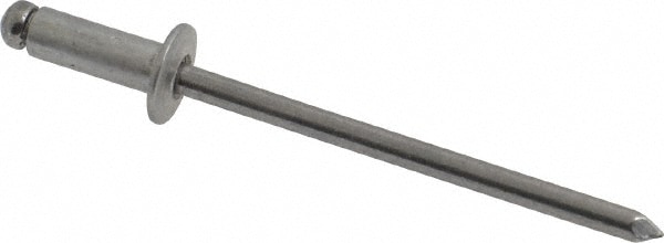 Open End Blind Rivet: Button Head, Aluminum Body, Steel Mandrel