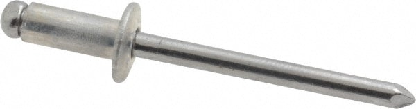 Marson 44347 Open End Blind Rivet: Button Head, Aluminum Body, Steel Mandrel 