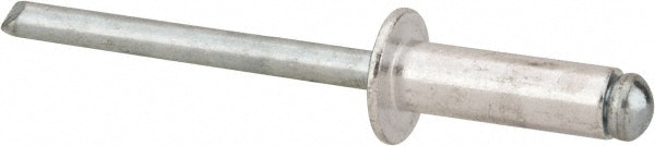 Marson 44349 Open End Blind Rivet: Button Head, Aluminum Body, Steel Mandrel 